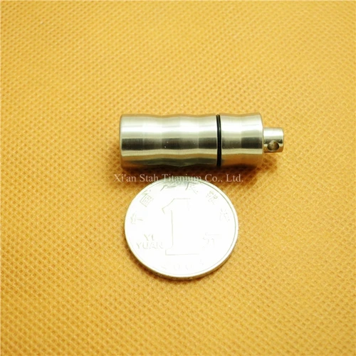 Чистый титан EDC флакон духов/пустой кулон капсула светильник ID9mm * H26mm вес 8 г