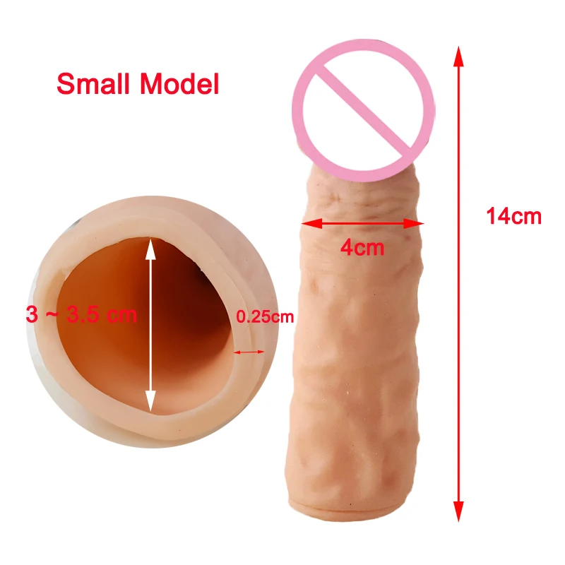 Реалистичный гибкий насадка на пенис для мужчин увеличение пениса удлинитель