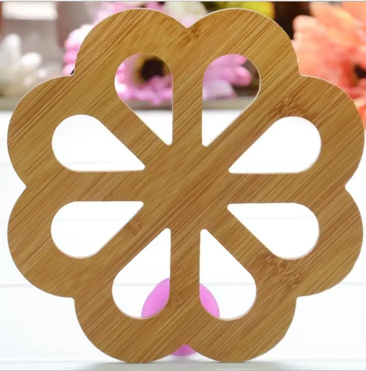 Hollow Wooden Coasters Kitchen Thickened Scald Proof Insulation Pad Mat Anti-skid Bowl #WL099 | Дом и сад