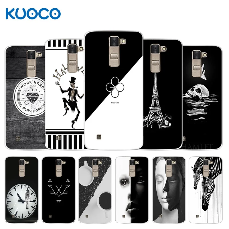 Роскошный мягкий чехол из ТПУ для LG K8 Lte K350 K350E K350N B & W дизайн 5 0 дюйма прозрачный