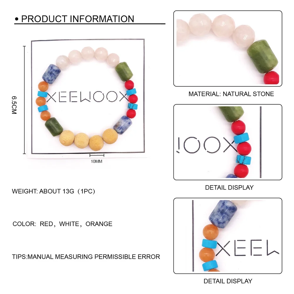 Женский красный браслет Boho с натуральным камнем целебный из чакры новинка