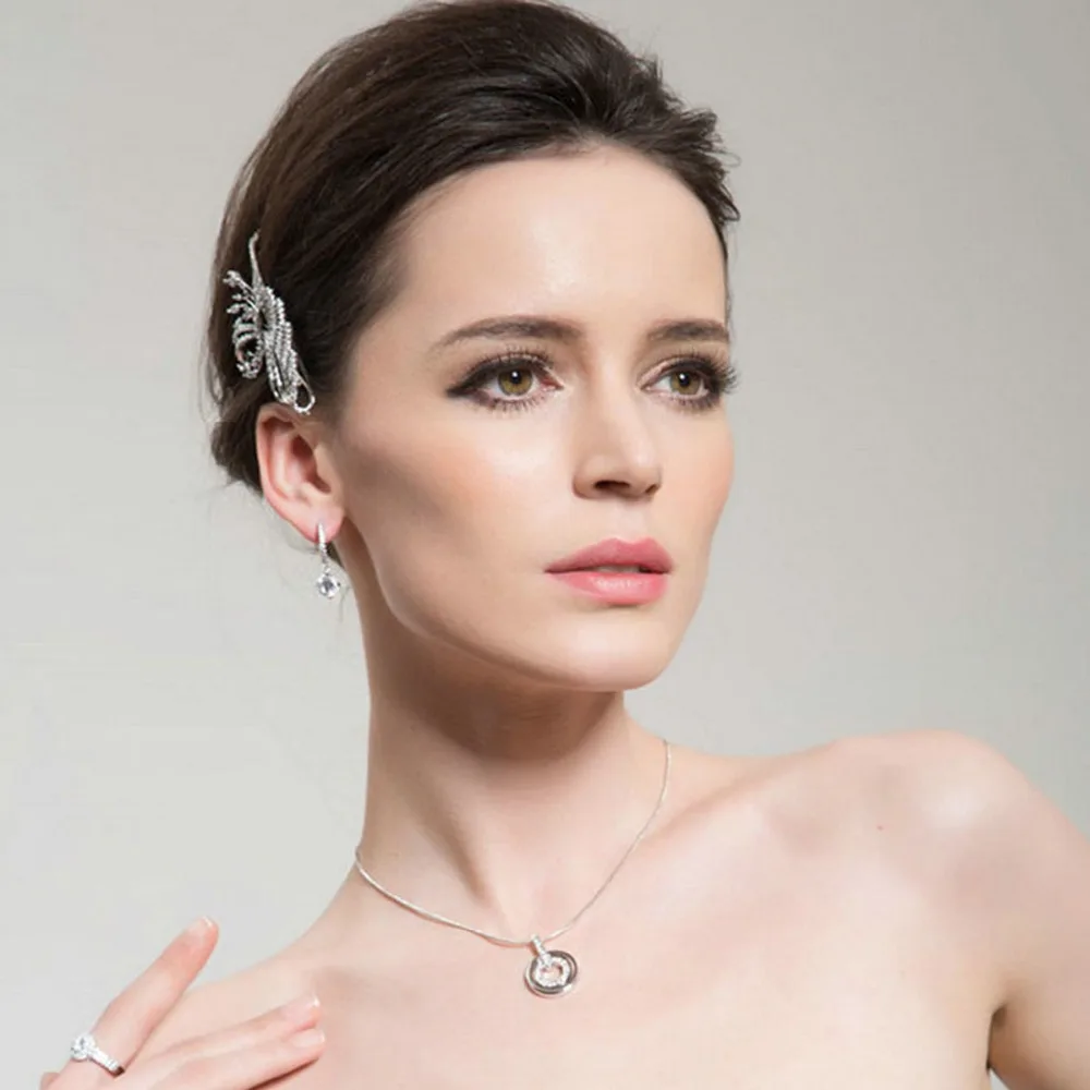 Luoteemi цикл с 8 мм 2ct Круглый CZ Серьги кольца крошечный маленький кубический циркон