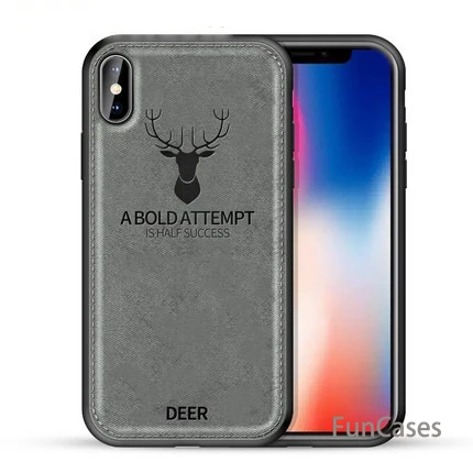 Роскошный мягкий чехол из ТПУ с текстурой оленя для IPhone X XR XS Max 6 6s 7 8 Plus