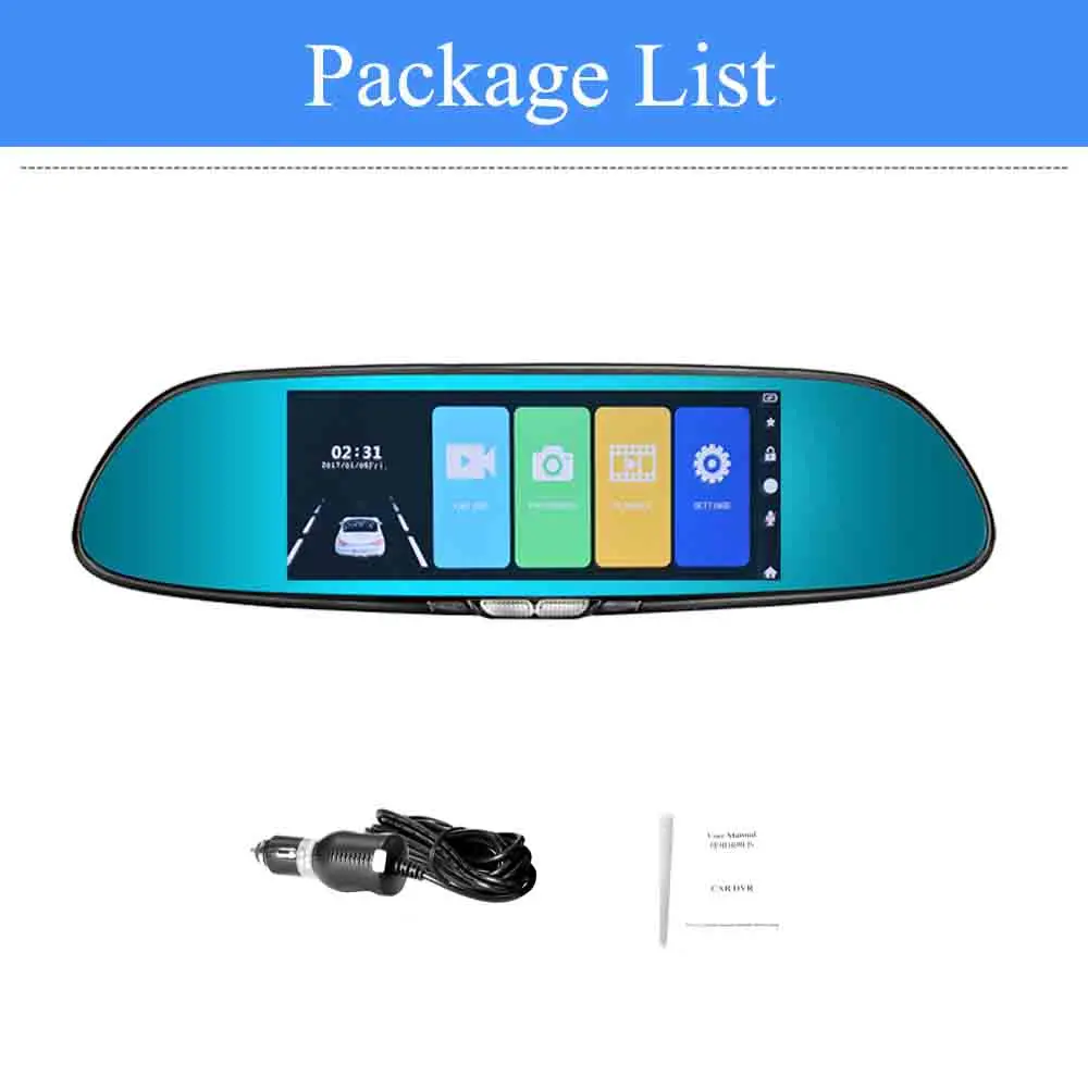 without rear camera Автомобильный видеорегистратор ADDKEY Full HD 1080 P, 7,0 дюймов, ips, сенсорный экран, рекордер, камера с двумя объективами, камера заднего вида, авто регистратор, видеорегистратор - Название цвета: without rear camera