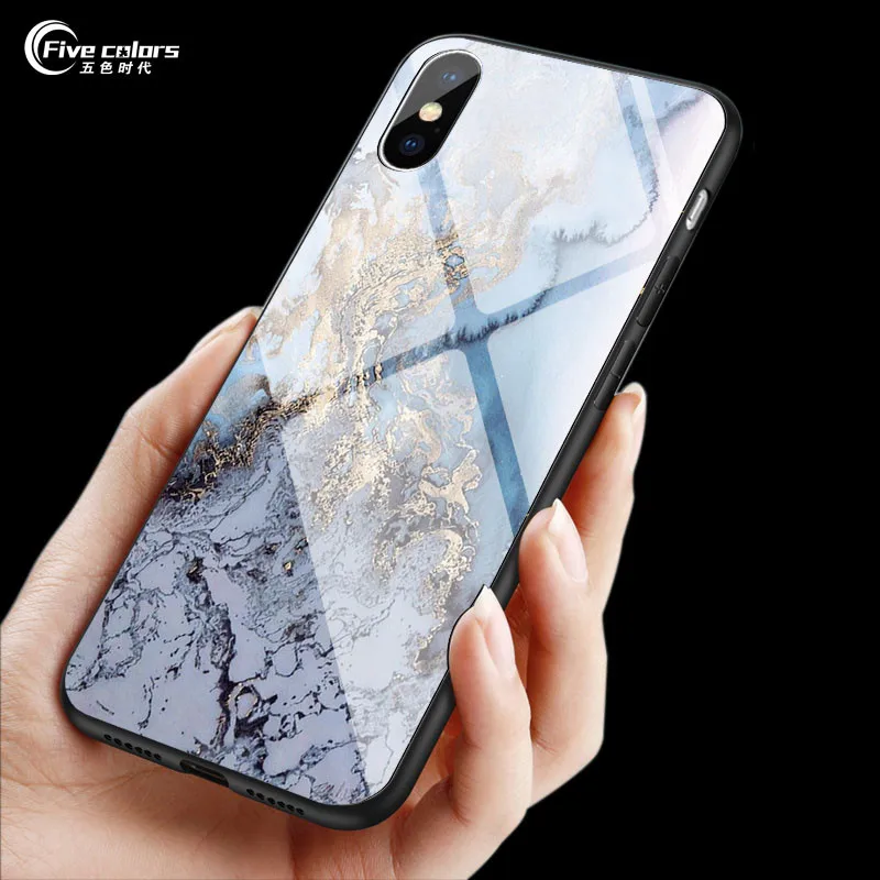 Luxury Glass Phone Case for OPPO R15 Pro R9 R9S Marble Tempered R11 R11S Plus Cover Soft Edge Coque |