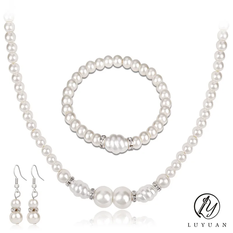 Элегантные жемчужные Для женщин Ювелирные наборы модные серебристые Цвет