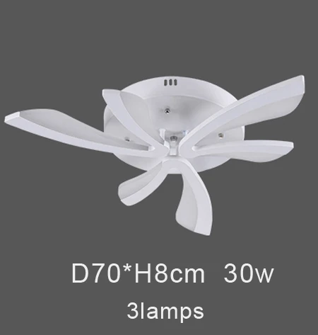 3 lamps 30w Дистанционный светодиодный потолочный светильник современный для комнатный регулятор света Потолочные светильники акриловый алюминиевый корпус светильник для 8-35 квадратных метров - Цвет корпуса: 3 lamps 30w