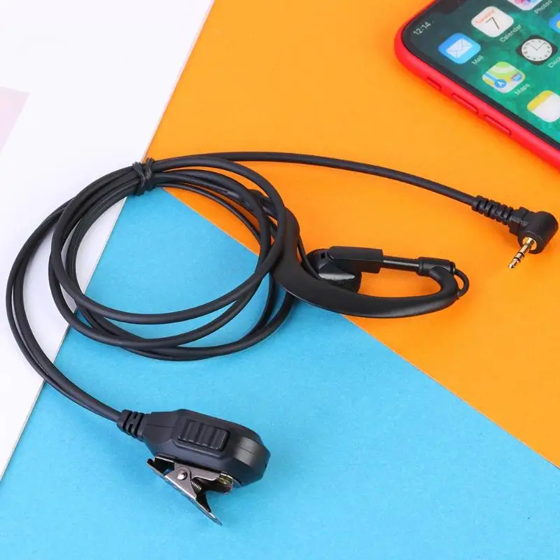 G Shape 2.5mm 1Pin Earphone Earpiece with PTT Mic for Motorola Cobra Radio | Электроника