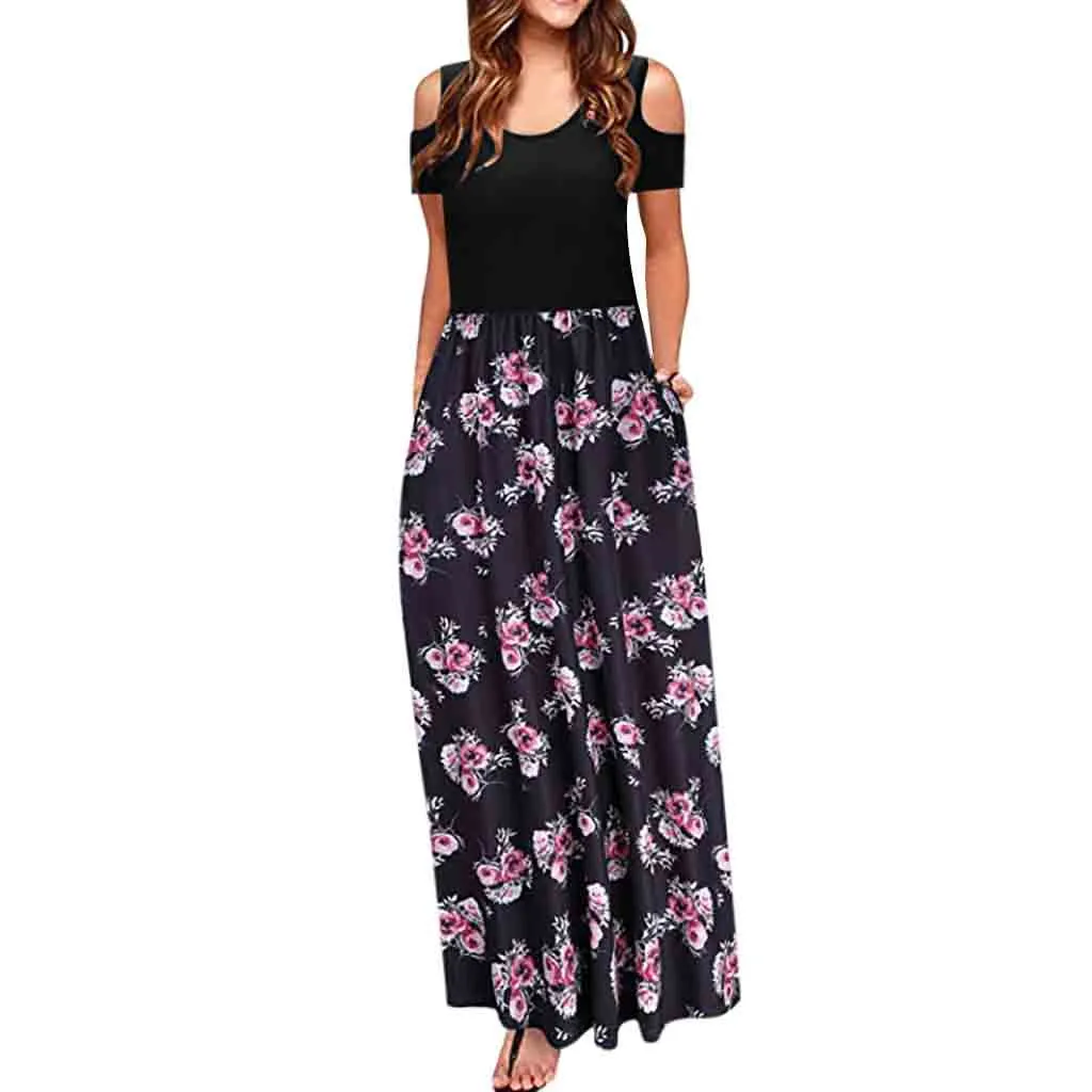 Бесплатная страусиное пляжное платье женский сарафан Бохо с открытыми плечами и