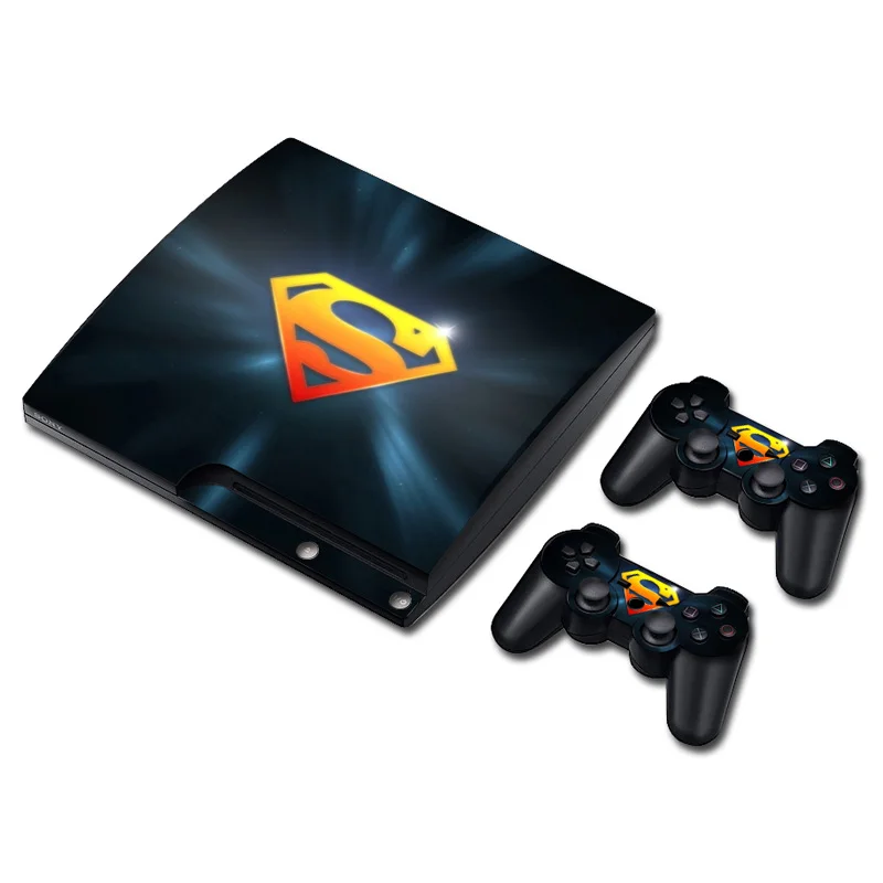 DC Супермен кожи наклейка для PS3 тонкий playstation 3 консоль и контроллеры для PS3 Скины Виниловые наклейки