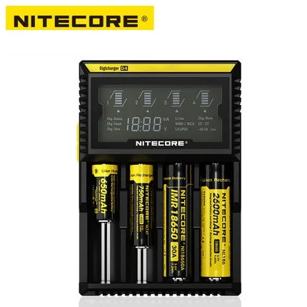 Оригинальное зарядное устройство NITECORE D4 Digi с ЖК дисплеем универсальное подходит