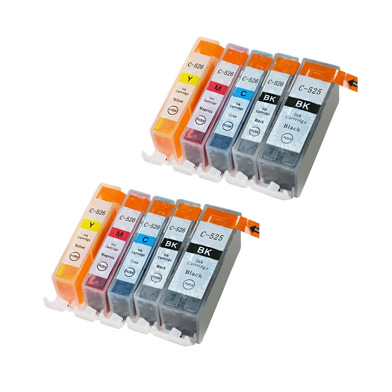 10 шт. для canon PGI525 CLI526 картриджи с чернилами струйных принтеров PIXMA IP4850 MG5150 MG5250 MG5350