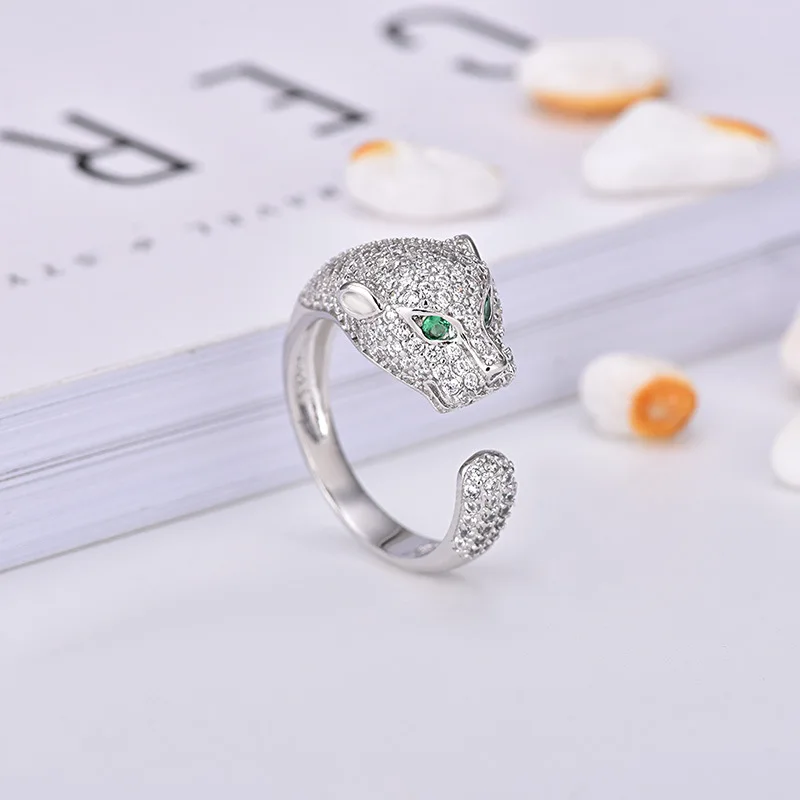 Высокое качество головы леопарда Открытое кольцо для мужчин и женщин Для любимой