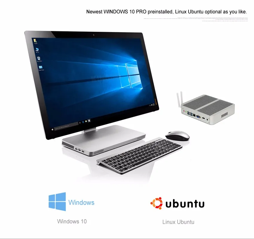 Kingdel горячая распродажа Новое поступление Intel i5 7200U i3 7100U Windows10 Linux HTPC HDMI VGA безвентиляторный мини ПК макс 16 Гб ram