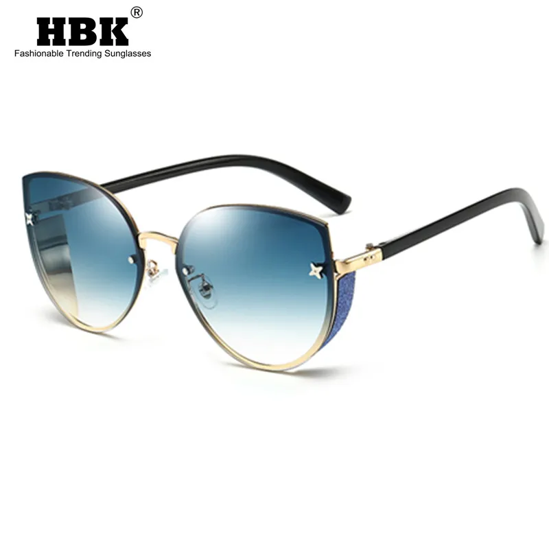 C6 Gradient Blue Роскошные солнцезащитные очки Cateye женские мужские брендовые дизайнерские винтажные шикарные украшения градиентные солнцезащитные очки заклепочные оттенки очки для женщин - Цвет линз: C6 Gradient Blue