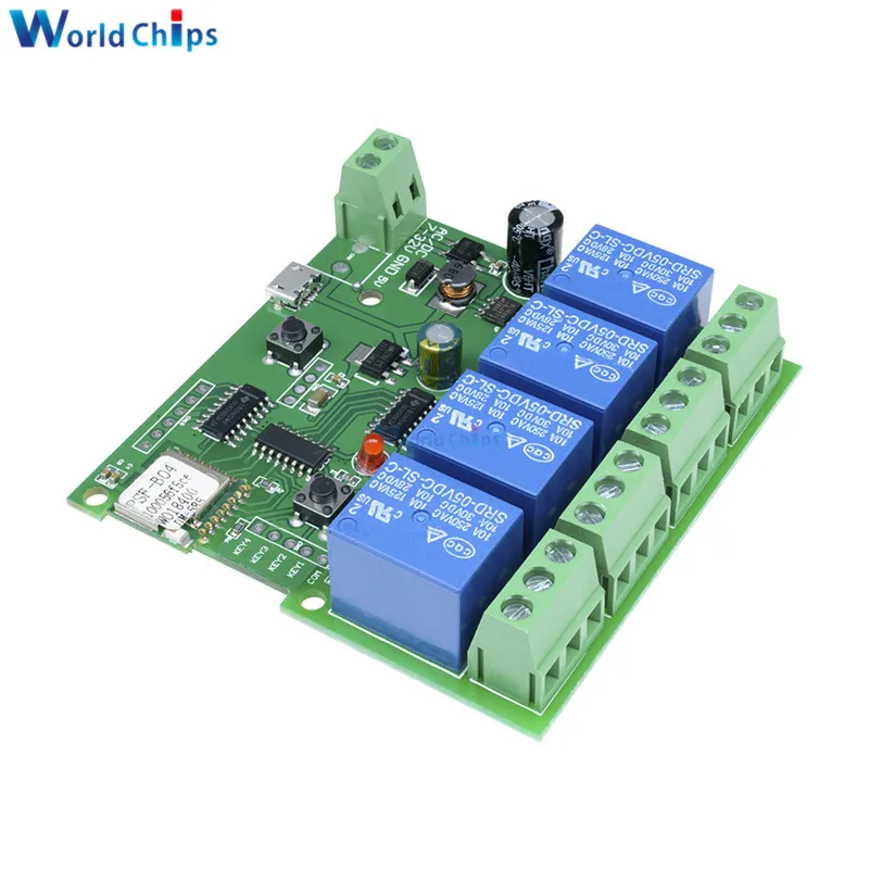 DC 12V 24V 220V DC 5 V-32 V 4 WiFi реле канала модуль Беспроводной дистанционного Управление переключатель пробежку с встроенной функцией спуска затвора с помощью приложения на телефоне для умного дома