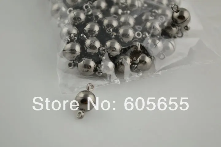 

8mm Gun Metal Black Coor Magnetic Round Shape Necklace Clasps Jewelry Findings