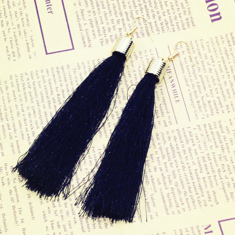 Золотой цвет Новый длинные сережки с кисточками для женщин ювелирное изделие