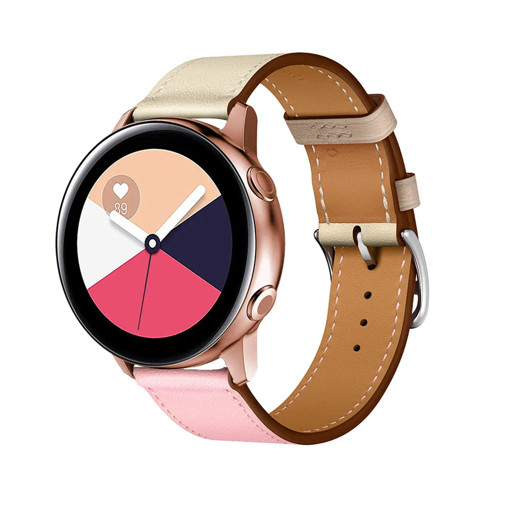 GXV 20 мм контрастный цвет ремешок из натуральной кожи для Samsung Galaxy Watch Active|Смарт-аксессуары| |