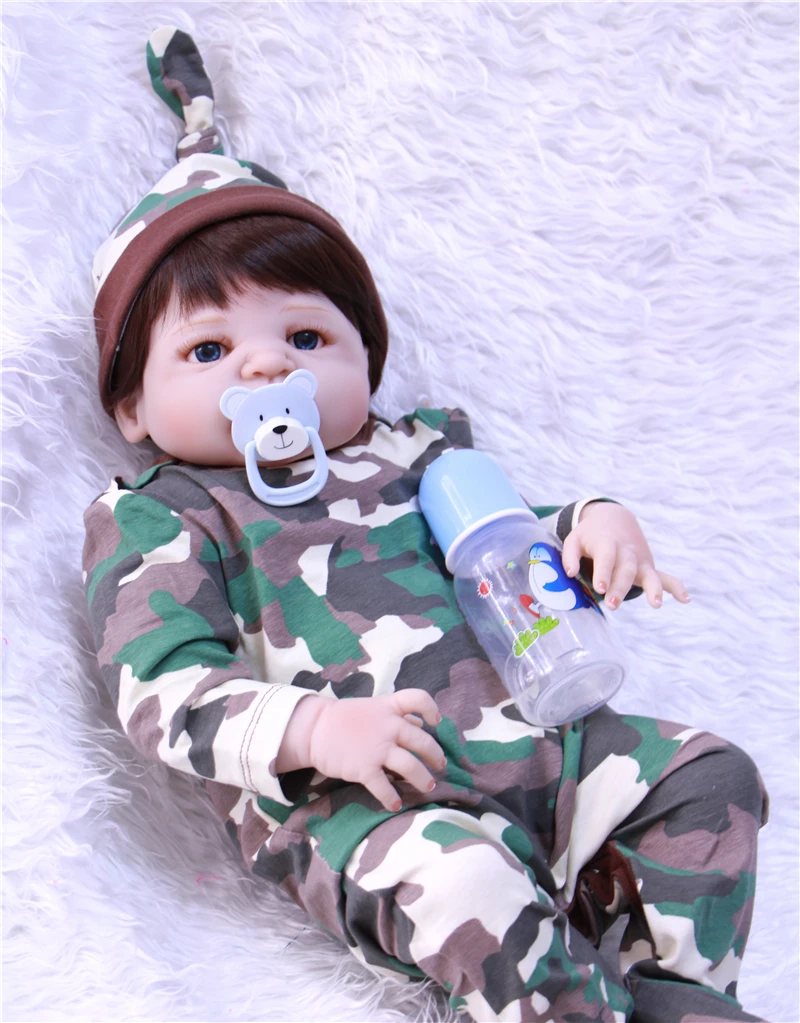 Npk dolls bebes reborn menino 23 &quot57 см полностью настоящие силиконовые детские куклы игрушки