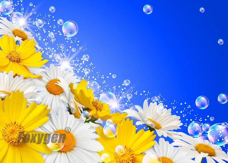 Купить стретч-потолок пленка голубое небо цветы дизайн хорошая цена от фабрики