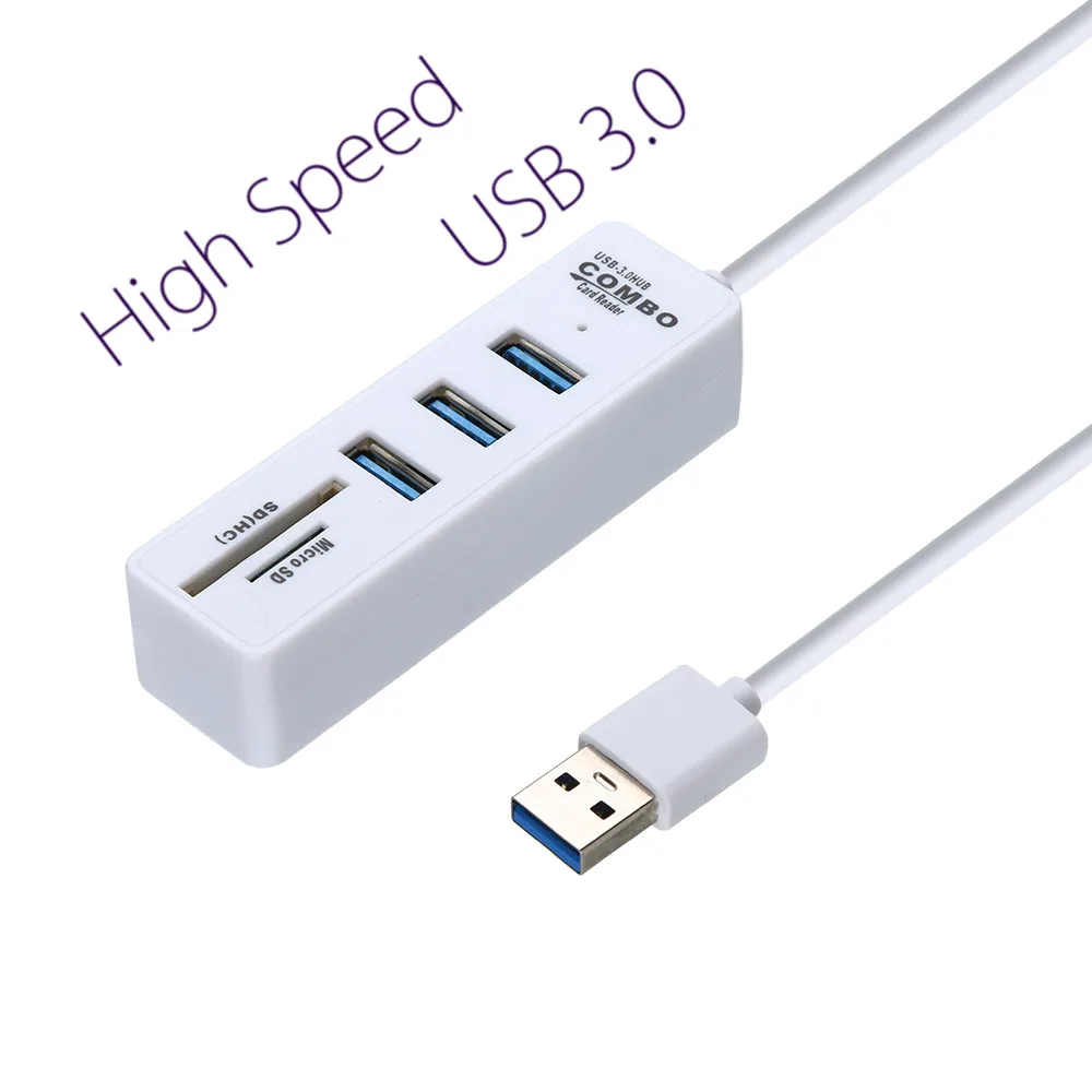 CARPRIE USB концентратор Высокоскоростной 2 в 1 USB 3,1 OTG USB 3,0 концентратор разветвитель комбо 3 порта SD/TF кардридер белый черный USB 3,0 концентратор 12 см