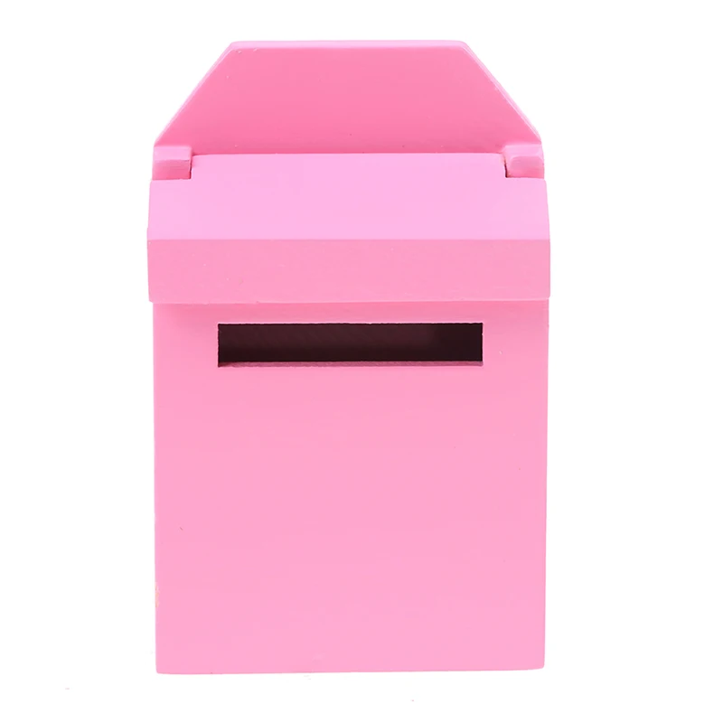 PK 1:12 Dollhouse Miniature Wood Mailbox Fairy Mail Sticker Fairy Door Accessories 5 Colors - Цвет: PK