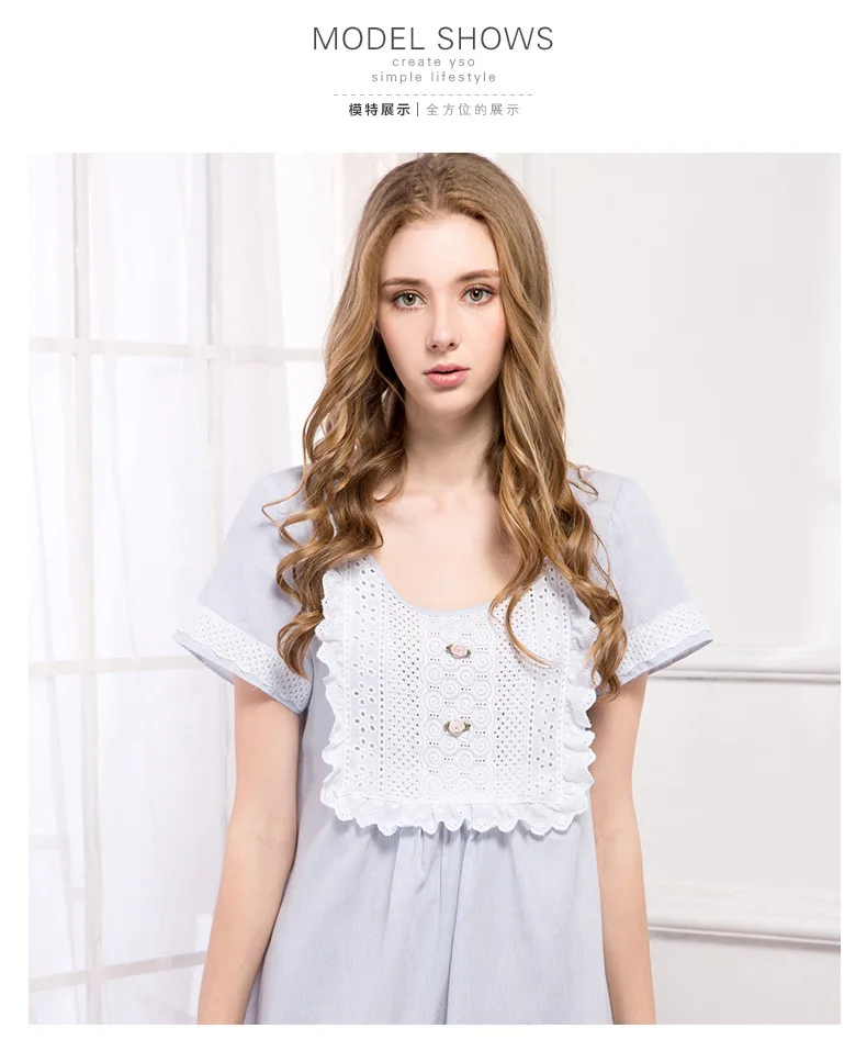 Модный синий хлопковый Кружевной Костюм для сна с глубоким треугольным вырезом