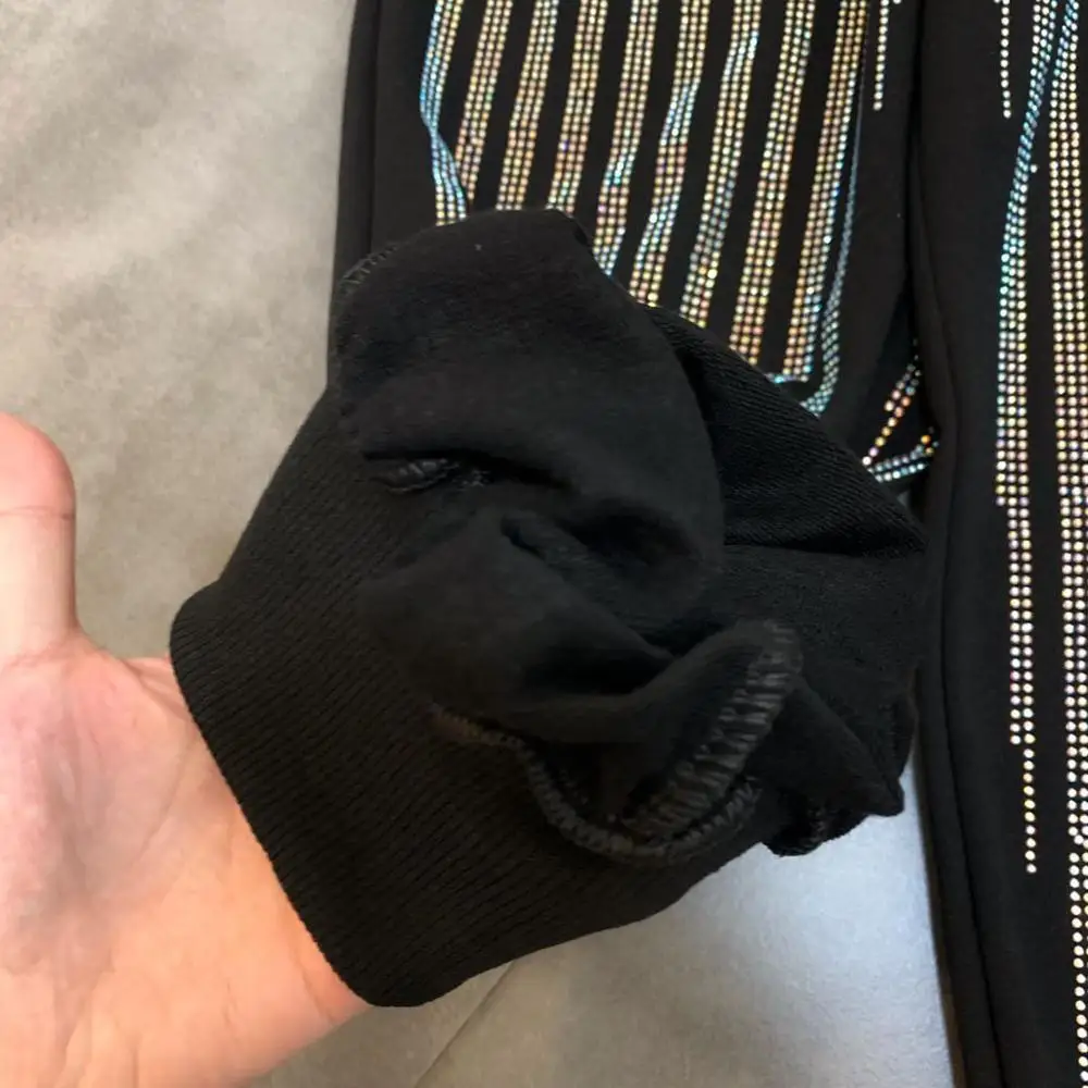 Женские 2019 Подиумные шикарные женские укороченные украшенные кристаллами blingin'