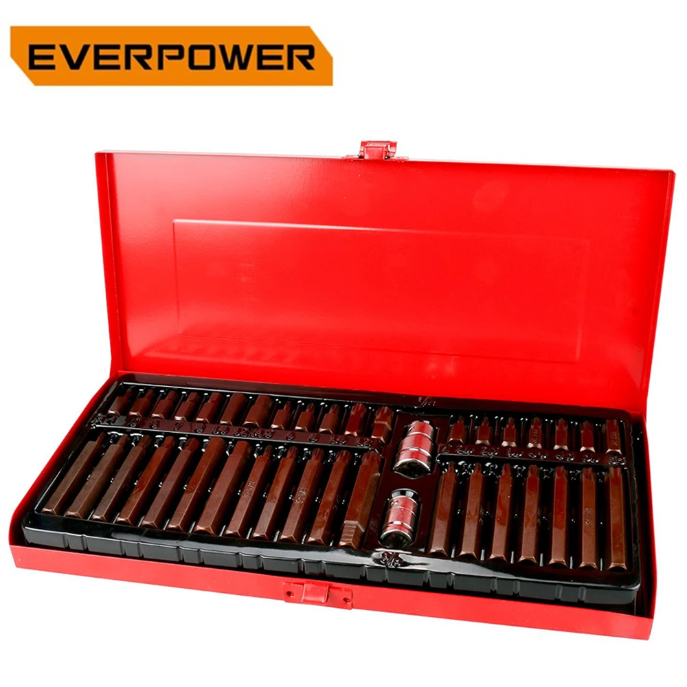 Набор торцевых головок Everpower 40 шт. S 2 шестигранный материал набор инструментов 3/8