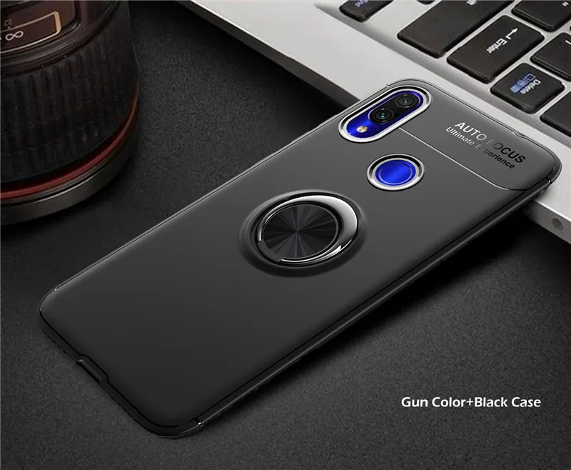 Магнитное кольцо Стенд чехол на для Redmi note 5 6 Pro note 7 роскошный мягкий силиконовый закаленное стекло+ Полное покрытие чехол на для Сяоми ксиоми Редми Ноут 5 6 про Редми Ноут 7