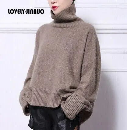 Женский кашемировый свитер из 100% натуральной норки с высоким воротником S171 |