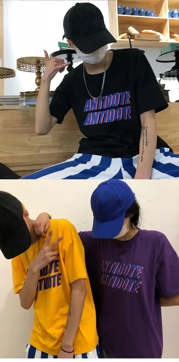 YouGeMan весна лето корейский стиль Ulzzang Harajuku Bf Письмо печати свободные с коротким рукавом футболки мужские женские повседневные футболки Топы