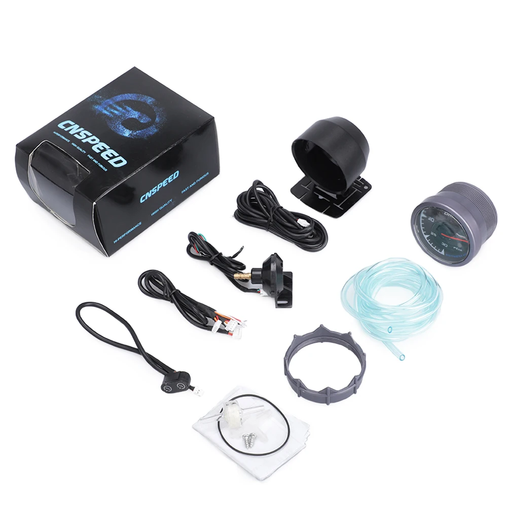 Универсальный вакуумный измеритель CNSPEED Shark pin 2 5 дюйма 60 мм 12 В 0 30 PSI|Вакуумные