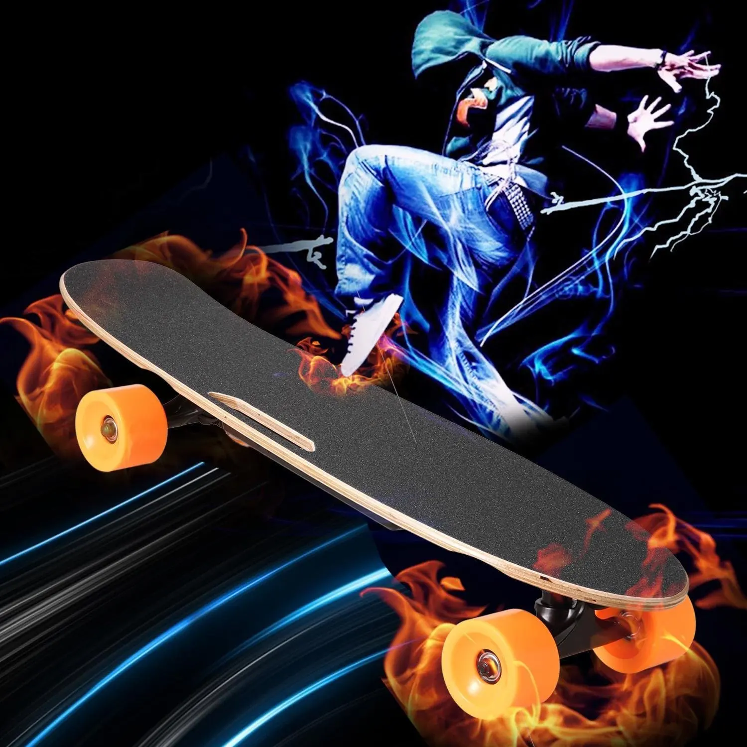 Новый 4 Колёса Электрический Longboard Детский самокат с ручкой пульт дистанционного