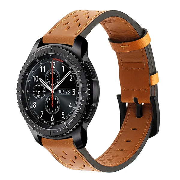 IWonow 22 мм ремешок из натуральной кожи для samsung gear S3 Galaxy Watch 46 мм R800 Quick Release Band сталь застежка ремешок на запястье