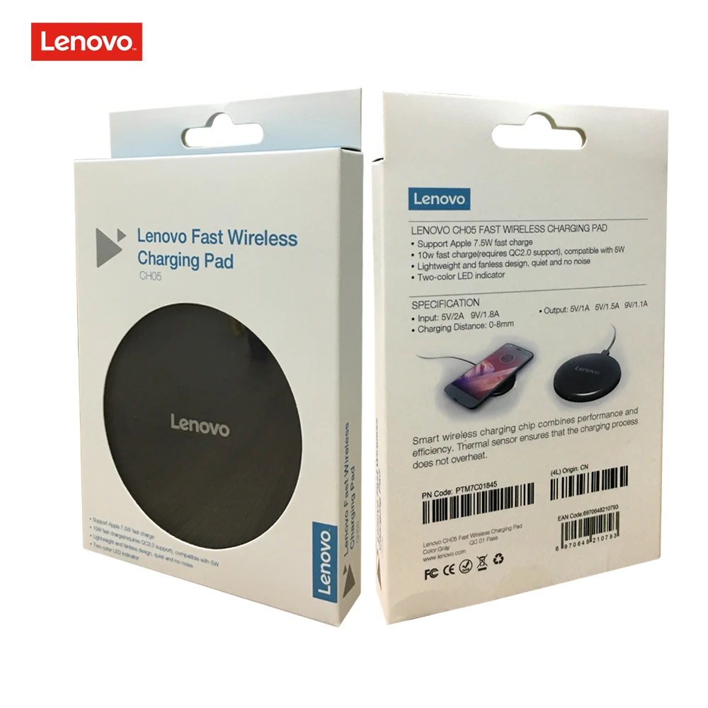 Беспроводное зарядное устройство Lenovo CH05 Qi для iPhone Xs 8 10 Вт 7 5 Вт|Зарядные