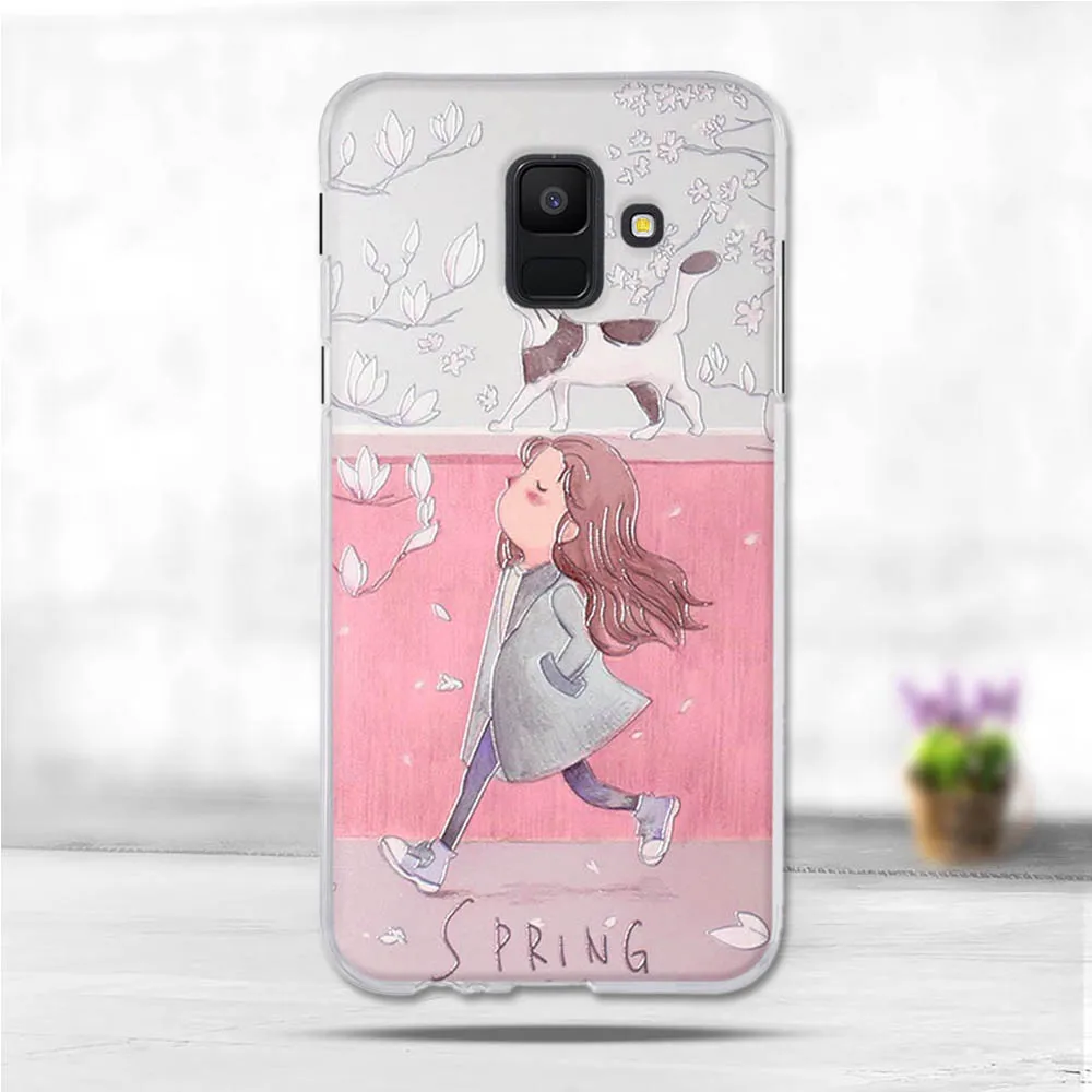 Чехол 5 6 дюйма для Samsung Galaxy A6 2018 прозрачные силиконовые чехлы телефонов чехол с