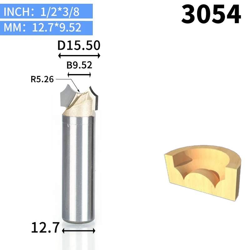 3054 HUHAO 1 шт. 1/" 1/4" хвостовик Дракон шаровые биты точечные круглые над пазами биты фрезы для гравировки по дереву резец Деревообработка - Длина режущей кромки: 3054