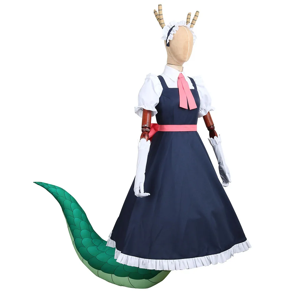Быстрая доставка CGCOS мисс Кобаяши Дракон горничной Tohru Униформа платья с хвостом