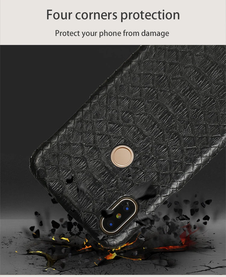 Genuine Leather Phone case For Xiaomi Mi Max 3 Mix 2S 6 8 A1 A2 Lite Natural Python Skin For Redmi Note 5 Pro 4X 5A 5 Plus