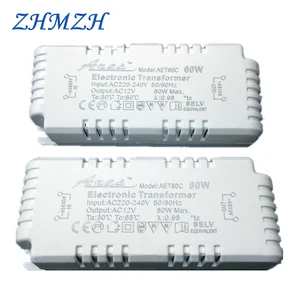 Диммируемый электронный трансформатор, 220 В переменного тока в 12 В, 60 Вт, 80 Вт, 105 Вт, источник питания для кварцевых ламп G4G5.3, галогенная лампа, хрустальная лампа, CE