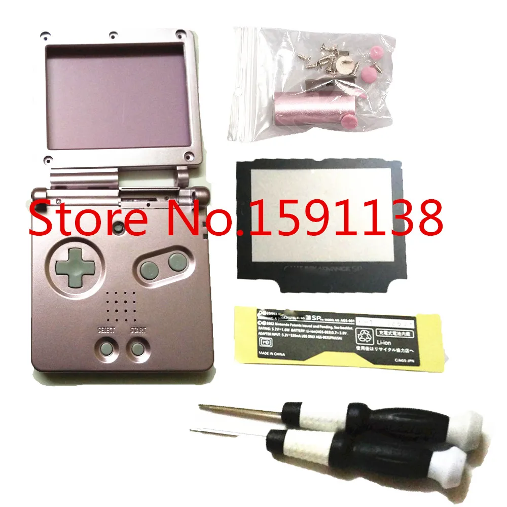 Новый набор полного комплекта розового цвета для обложки корпуса GameboyAdvance SP с отвертками X/Y Boy Advance Рождественский подарок.