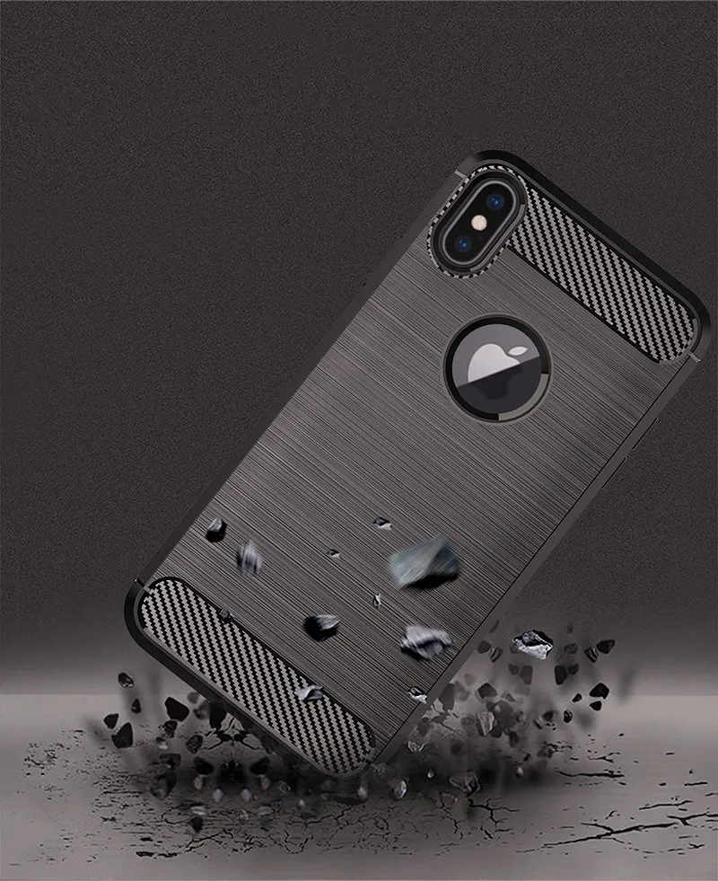 Мобильный телефон чехлы для iphone X защитный чехол XS матовый углеродного волокна