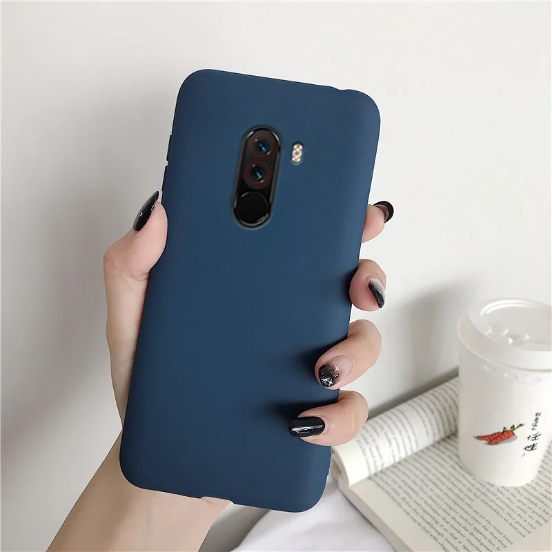 navy Матовый Силиконовый чехол для xiaomi mi pocophone f1, яркие цвета, мягкий ТПУ чехол-накладка, чехлы Fundas Coque для xiaomi poco F1 poko - Цвет: navy