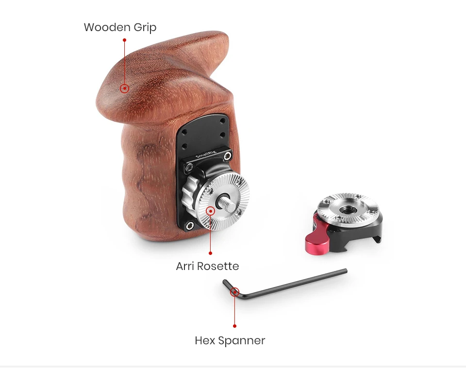 SmallRig правая сторона деревянная ручка+ натовское Крепление зажим с Arri Rosette-2117