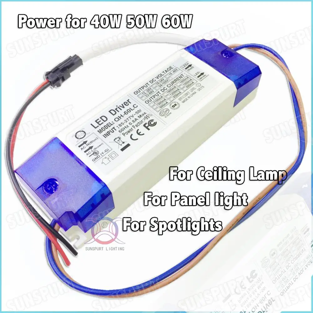 2 предмета, TUV-CE 60 W Светодиодный драйвер 6-12Cx4B 1200mA DC18-40V 6-10Cx5B 1500mA DC18-36V постоянного тока для прожекторы