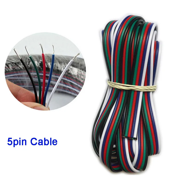 5pin 5~ 100 метров 2pin 3pin 4pin 5Pin 6pin 22 AWG Удлинитель электрический провод кабель светодиодный разъем для 5050 WS2812 RGBW RGB CCT Led Stirp - Цвет: 5pin