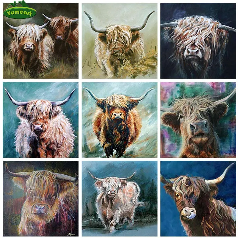 YUMEART DIY Алмазная картина полностью квадратная дрель вышивка животные из горного