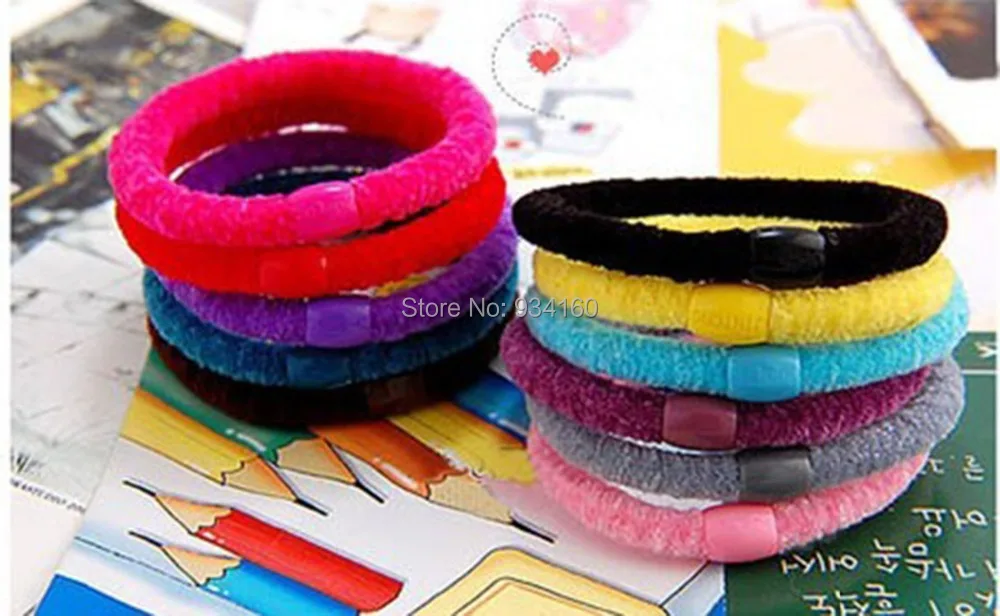 100 шт./пакет 5 мм смешивать цвета конфеты цвет высокие эластичные ленты для волос /